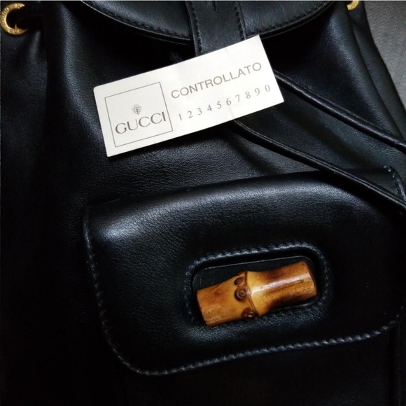 Authentic Vintage Gucci Bamboo Top Handle Backpack - Picture 12 of 13